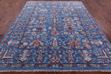 Blue Turkish Oushak Hand Knotted Wool Rug - 8' 4" X 10' 3" - Golden Nile