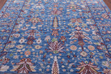 Blue Turkish Oushak Hand Knotted Wool Rug - 8' 4" X 10' 3" - Golden Nile