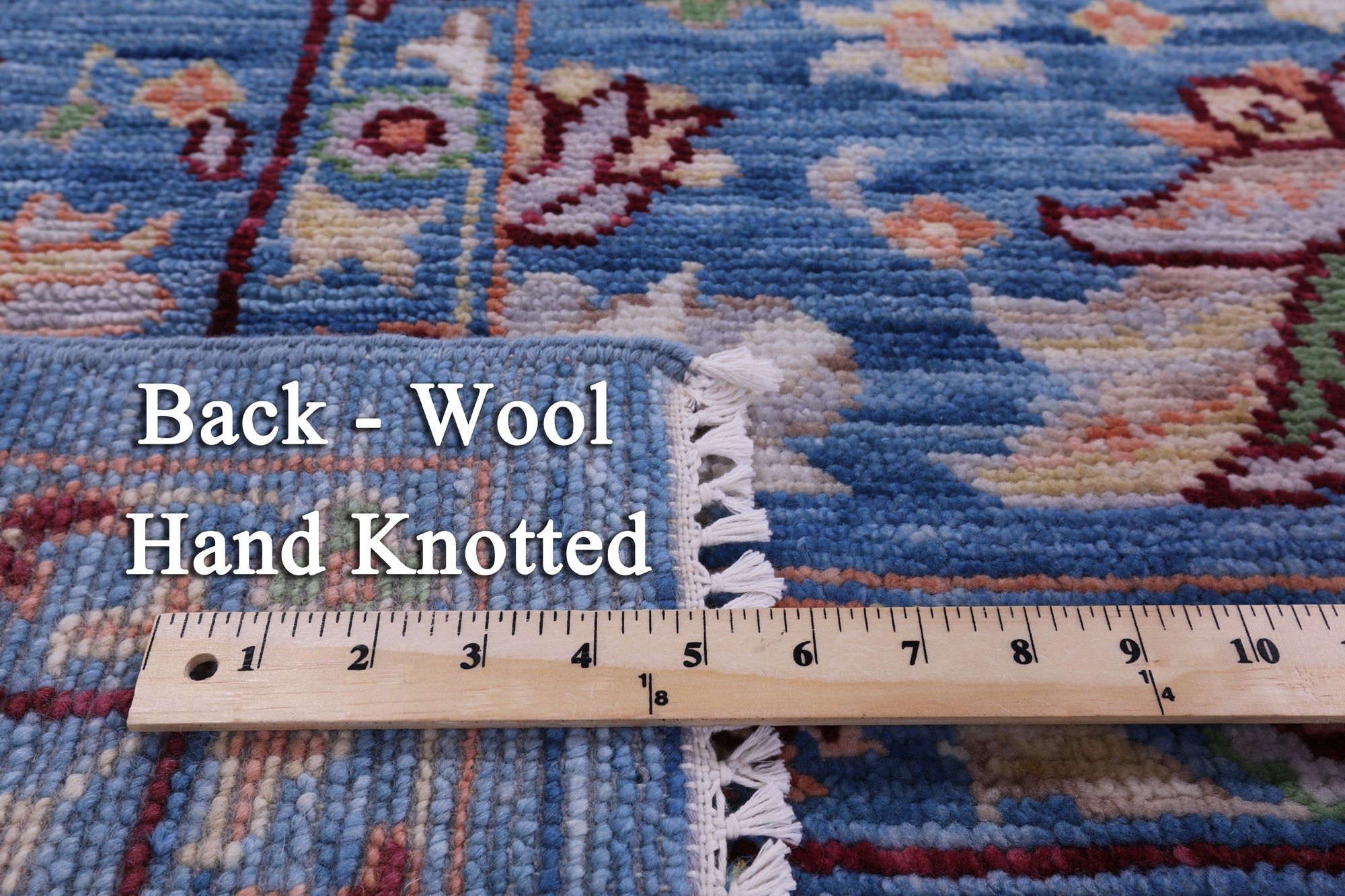 Blue Turkish Oushak Hand Knotted Wool Rug - 8' 4" X 10' 3" - Golden Nile
