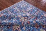 Blue Turkish Oushak Hand Knotted Wool Rug - 8' 4" X 10' 3" - Golden Nile