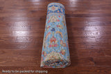 Blue Persian Fine Serapi Hand Knotted Wool Rug - 8' 0" X 9' 10" - Golden Nile