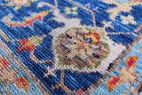 Blue Persian Fine Serapi Hand Knotted Wool Rug - 8' 0" X 9' 10" - Golden Nile