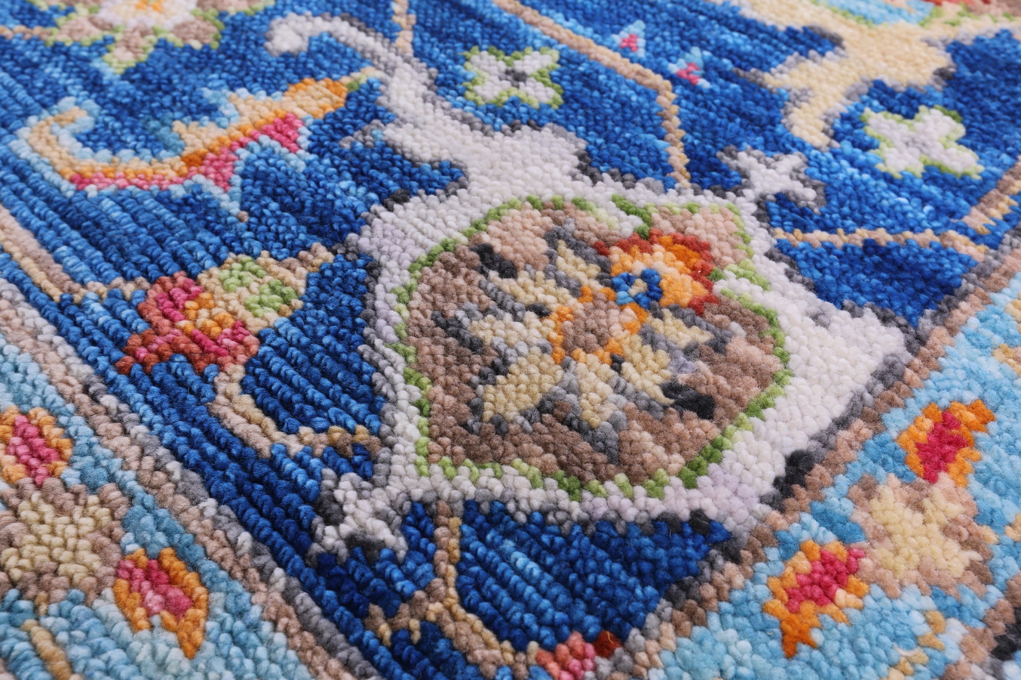 Blue Persian Fine Serapi Hand Knotted Wool Rug - 8' 0" X 9' 10" - Golden Nile