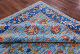 Blue Persian Fine Serapi Hand Knotted Wool Rug - 8' 0" X 9' 10" - Golden Nile