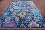 Blue Turkish Oushak Handmade Wool Rug - 9' 1" X 12' 2" - Golden Nile
