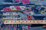Blue Turkish Oushak Handmade Wool Rug - 9' 1" X 12' 2" - Golden Nile