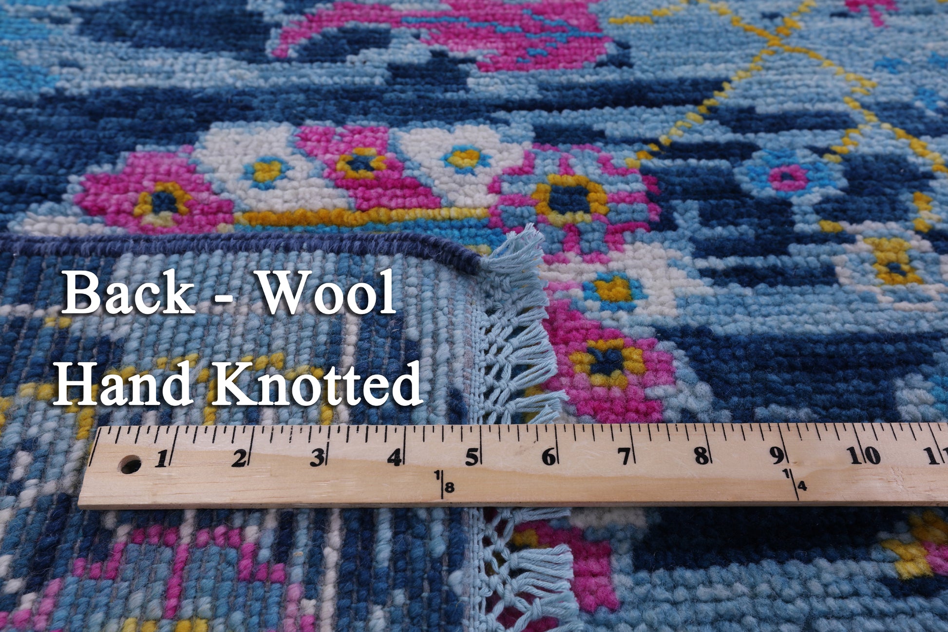 Blue Turkish Oushak Handmade Wool Rug - 9' 1" X 12' 2" - Golden Nile