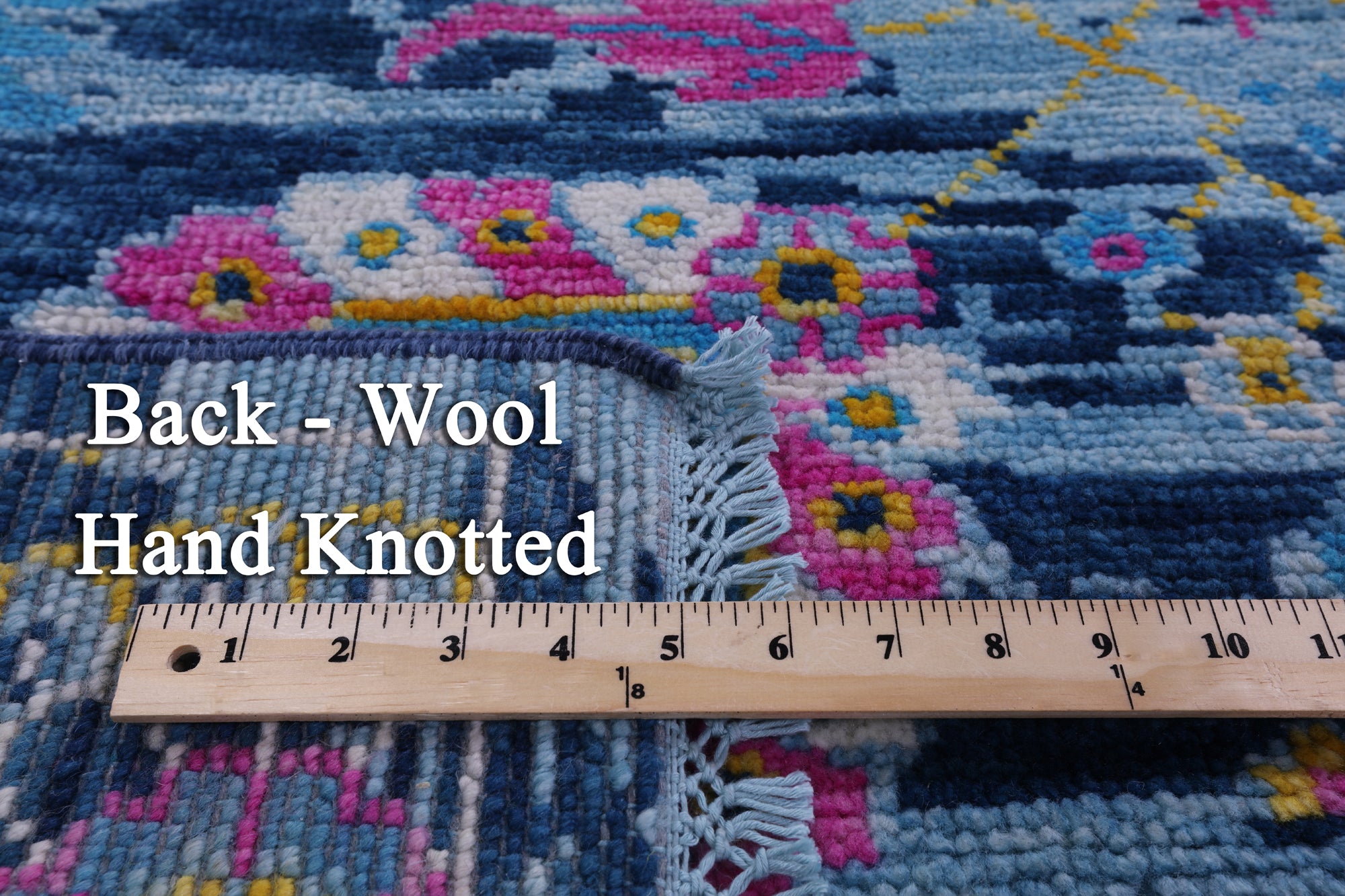 Blue Turkish Oushak Handmade Wool Rug - 9' 1" X 12' 2" - Golden Nile