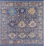 Grey Square Turkish Oushak Hand Knotted Wool Rug - 8' 0" X 8' 4" - Golden Nile