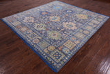 Grey Square Turkish Oushak Hand Knotted Wool Rug - 8' 0" X 8' 4" - Golden Nile