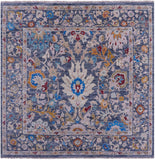 Grey Square Turkish Oushak Hand Knotted Wool Rug - 8' 9" X 9' 0" - Golden Nile