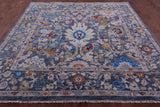 Grey Square Turkish Oushak Hand Knotted Wool Rug - 8' 9" X 9' 0" - Golden Nile
