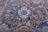 Grey Square Turkish Oushak Hand Knotted Wool Rug - 8' 9" X 9' 0" - Golden Nile