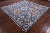 Grey Square Turkish Oushak Hand Knotted Wool Rug - 8' 9" X 9' 0" - Golden Nile