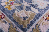 Grey Square Turkish Oushak Hand Knotted Wool Rug - 8' 9" X 9' 0" - Golden Nile
