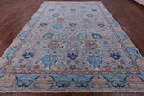 Grey William Morris Hand Knotted Wool Rug - 9' 11" X 14' 2" - Golden Nile