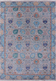 Grey William Morris Hand Knotted Wool Rug - 9' 11" X 14' 2" - Golden Nile