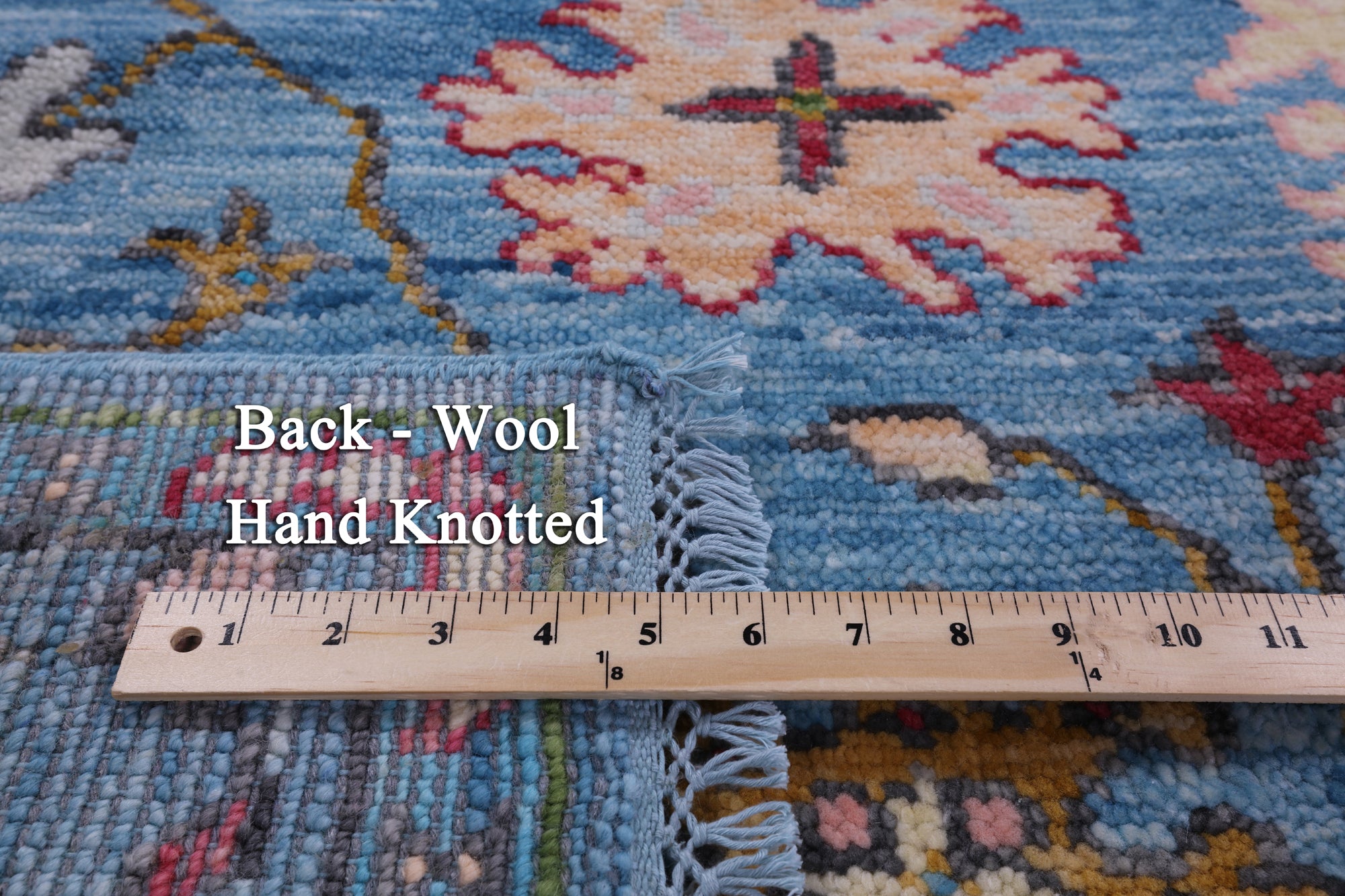 Blue Turkish Oushak Hand Knotted Wool Rug - 6' 1" X 9' 2" - Golden Nile