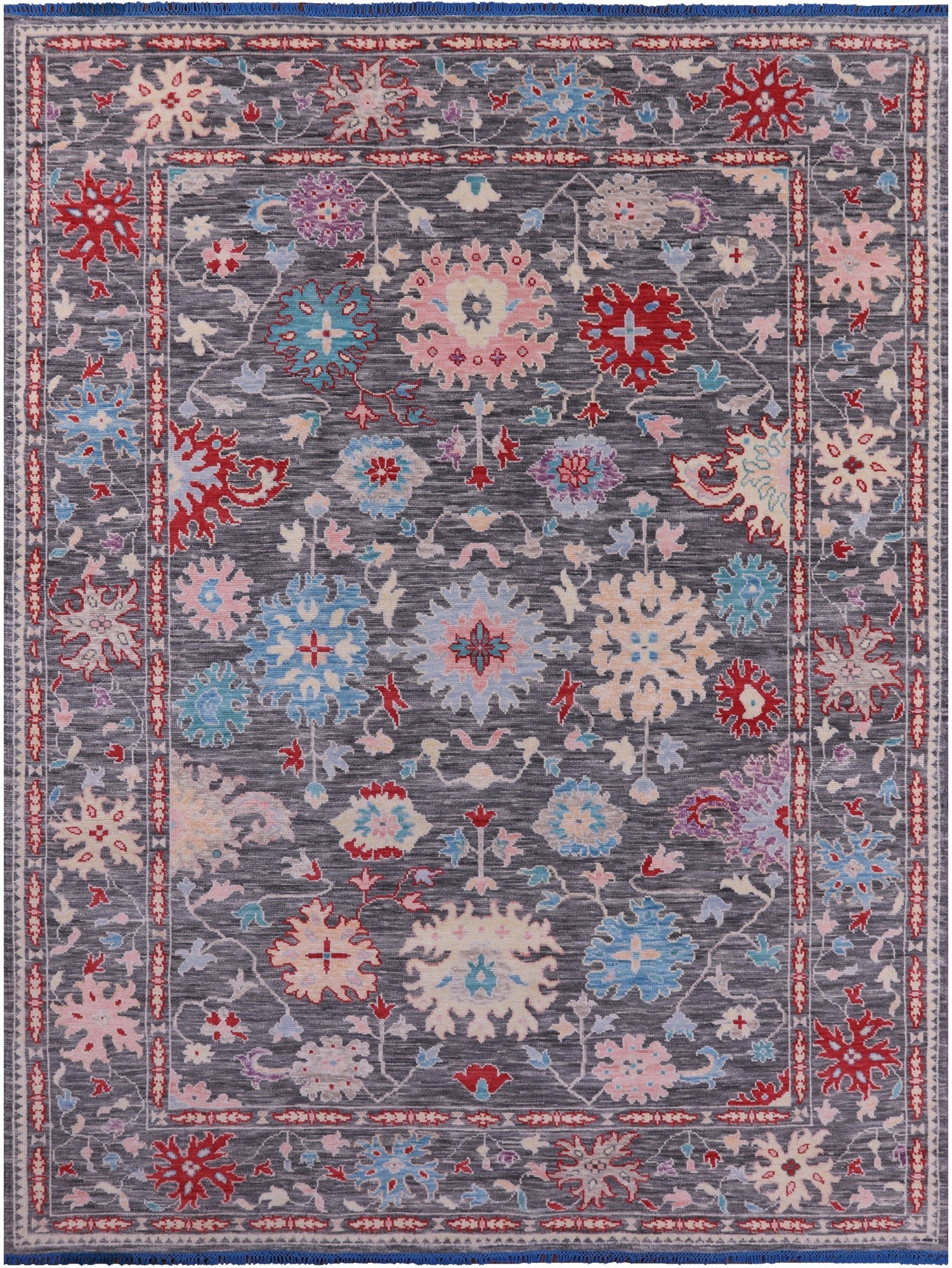 Grey Turkish Oushak Hand Knotted Wool Rug - 8' 11" X 11' 11" - Golden Nile