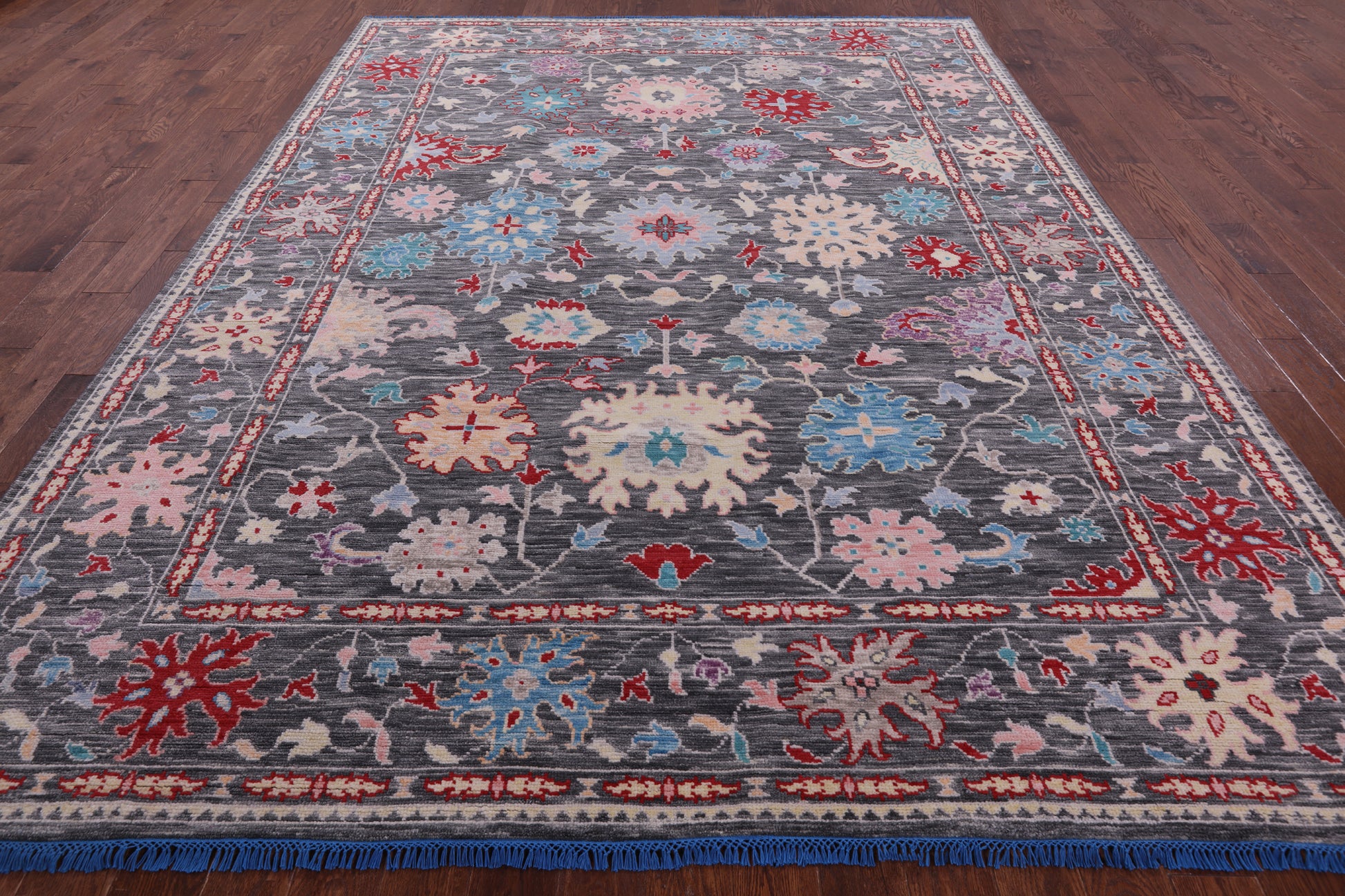 Grey Turkish Oushak Hand Knotted Wool Rug - 8' 11" X 11' 11" - Golden Nile