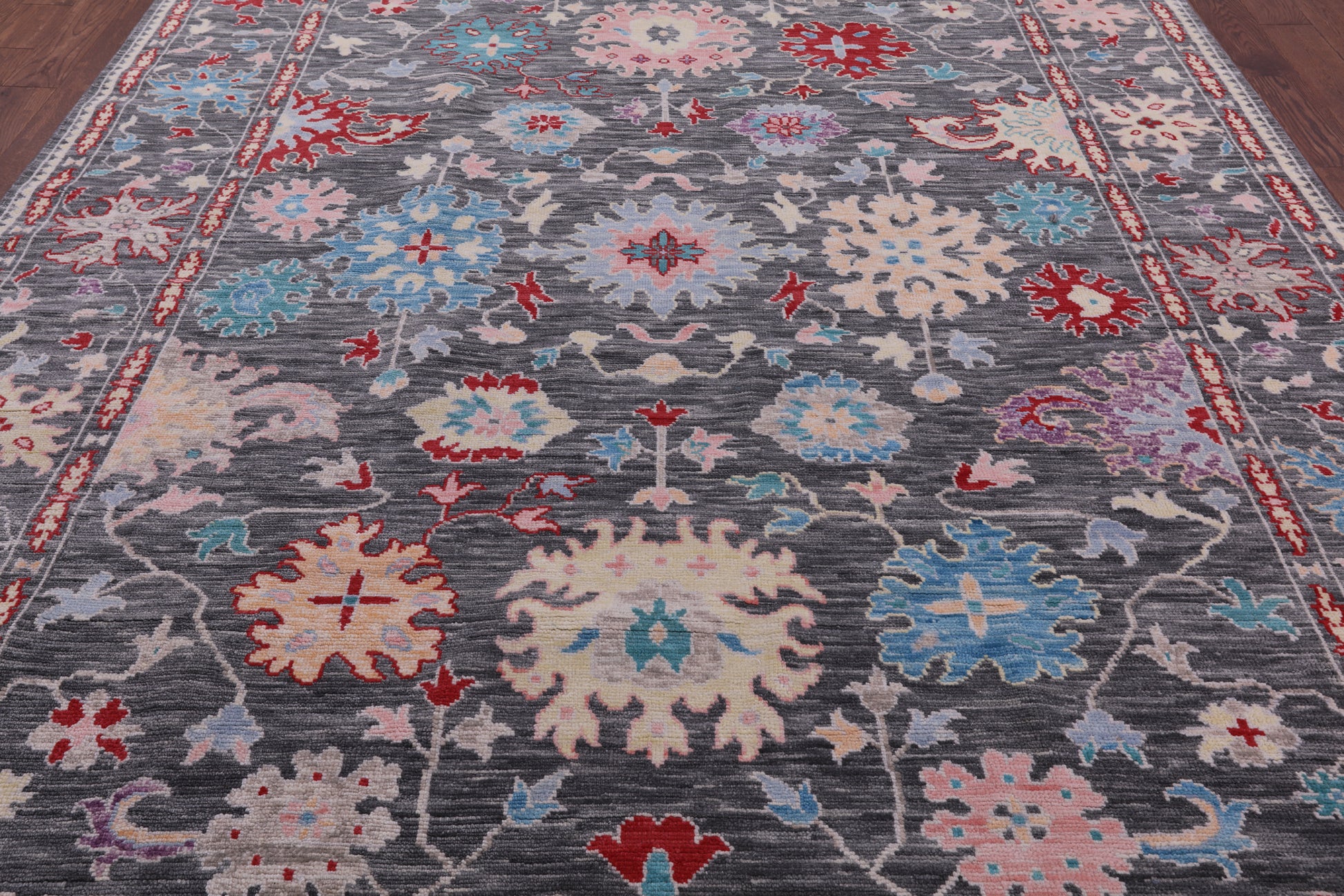 Grey Turkish Oushak Hand Knotted Wool Rug - 8' 11" X 11' 11" - Golden Nile