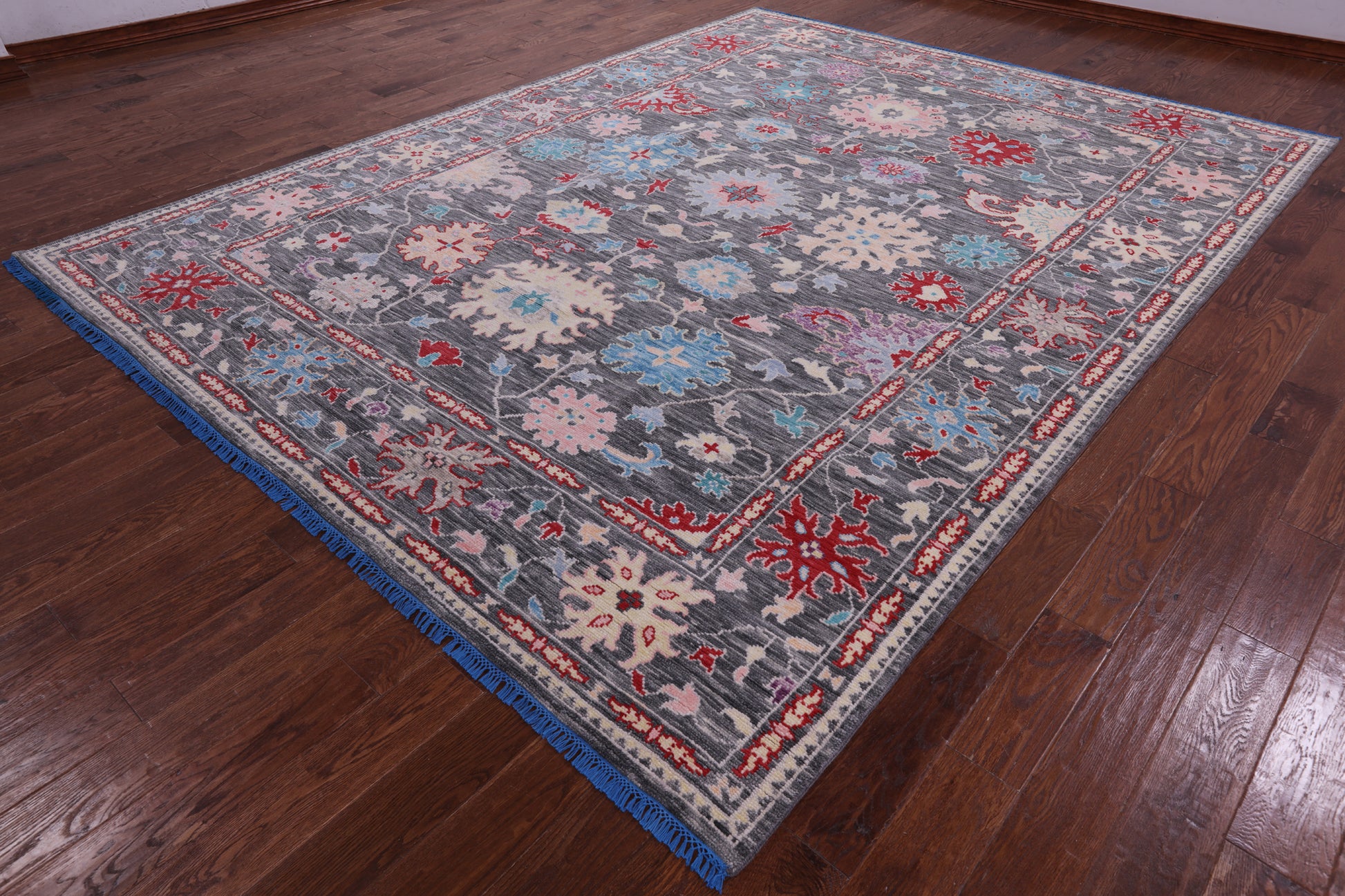 Grey Turkish Oushak Hand Knotted Wool Rug - 8' 11" X 11' 11" - Golden Nile