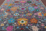 Grey Turkish Oushak Hand Knotted Wool Rug - 9' 0" X 12' 1" - Golden Nile