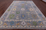 Grey Turkish Oushak Hand Knotted Wool Rug - 10' 1" X 14' 3" - Golden Nile