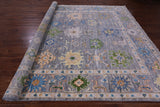 Grey Turkish Oushak Hand Knotted Wool Rug - 10' 1" X 14' 3" - Golden Nile