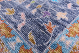 Blue Square Turkish Oushak Hand Knotted Wool Rug - 7' 10" X 8' 1" - Golden Nile