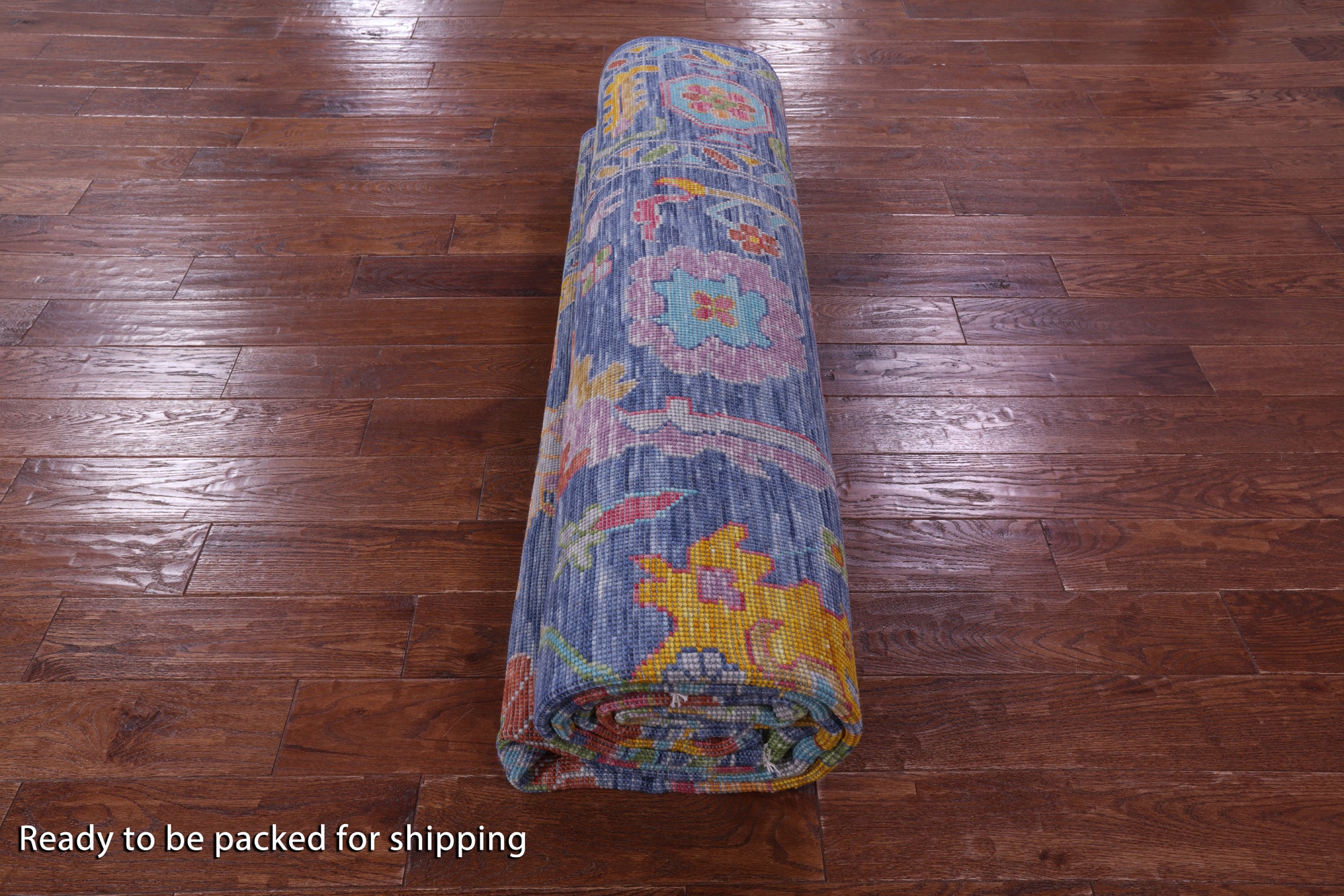 Blue Turkish Oushak Hand Knotted Wool Rug - 8' 11" X 12' 4" - Golden Nile