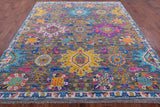 Grey Turkish Oushak Hand Knotted Wool Rug - 8' 3" X 9' 7" - Golden Nile