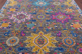 Grey Turkish Oushak Hand Knotted Wool Rug - 8' 3" X 9' 7" - Golden Nile