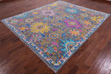 Grey Turkish Oushak Hand Knotted Wool Rug - 8' 3" X 9' 7" - Golden Nile