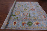 Blue Turkish Oushak Hand Knotted Wool Rug - 10' 0" X 13' 9" - Golden Nile