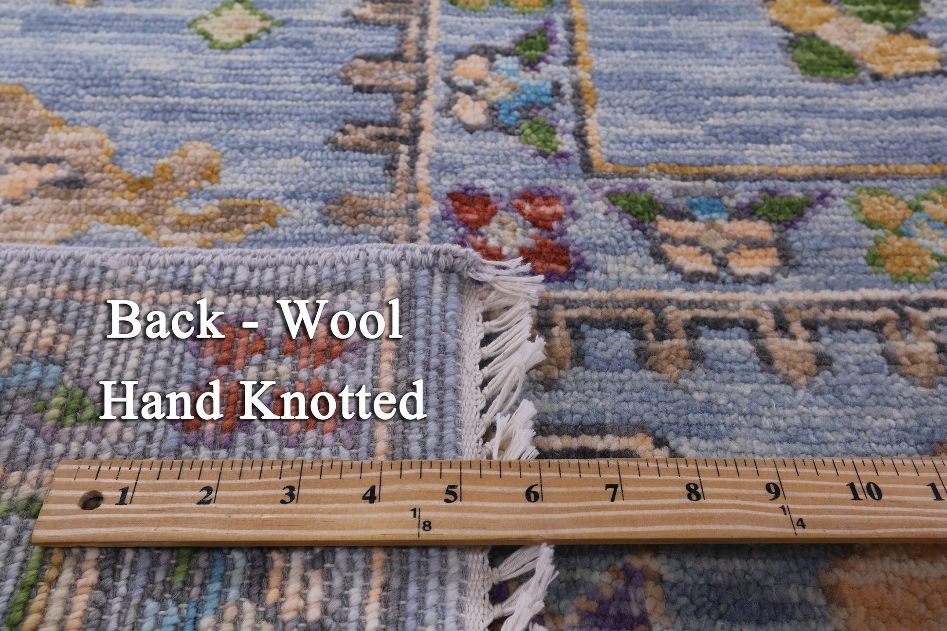 Blue Turkish Oushak Hand Knotted Wool Rug - 10' 0" X 13' 9" - Golden Nile