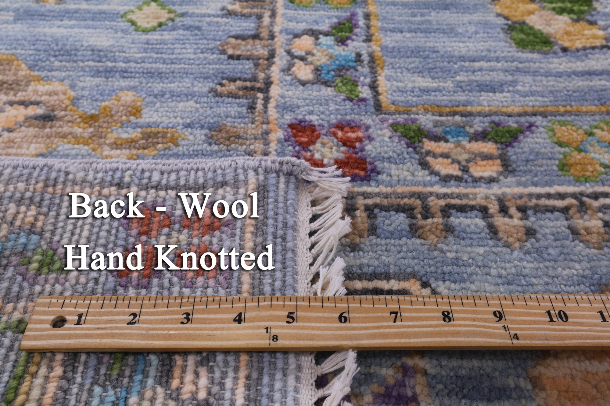 Blue Turkish Oushak Hand Knotted Wool Rug - 10' 0" X 13' 9" - Golden Nile