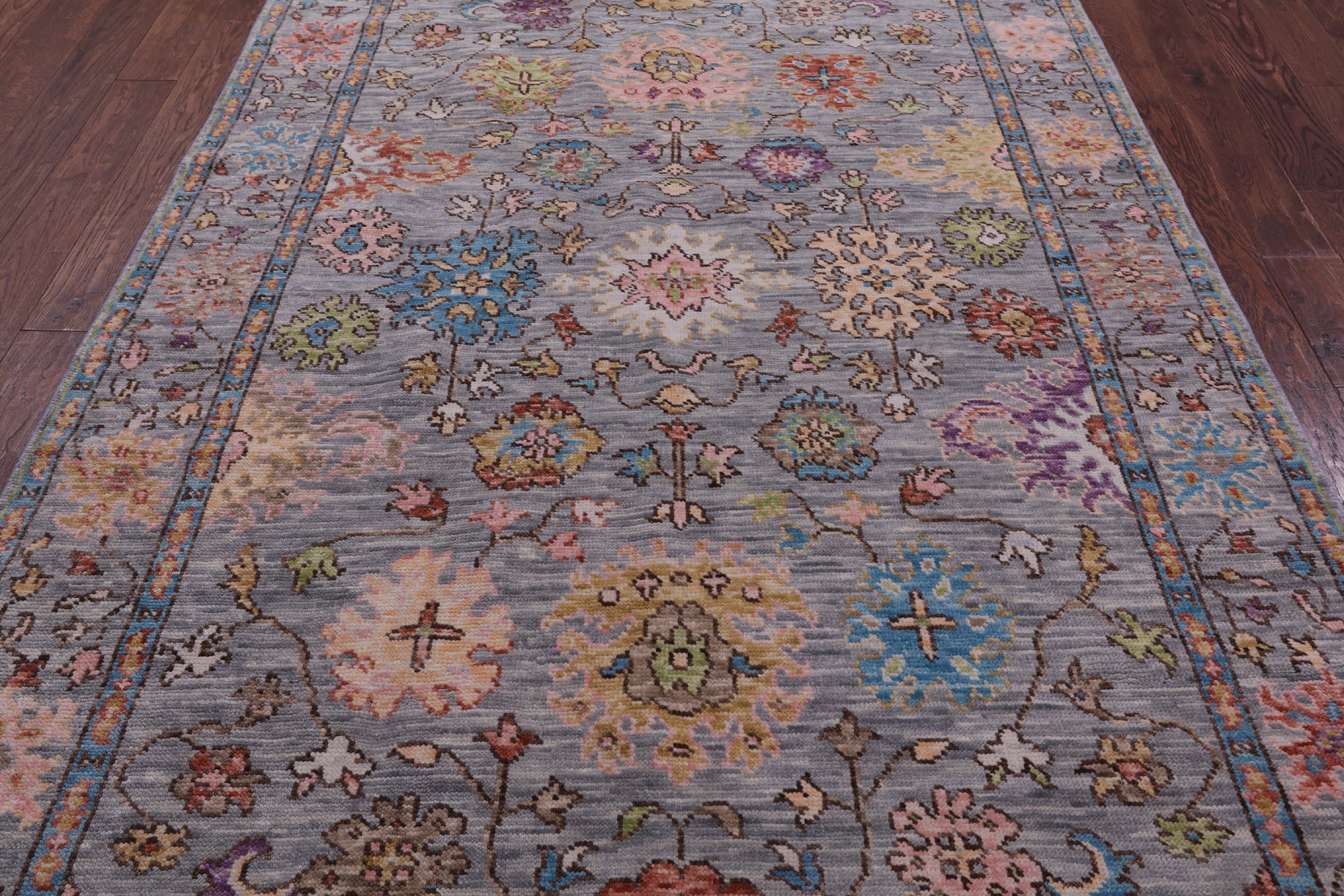 Grey Turkish Oushak Hand Knotted Wool Rug - 6' 0" X 9' 5" - Golden Nile