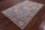 Grey Turkish Oushak Hand Knotted Wool Rug - 6' 0" X 9' 5" - Golden Nile
