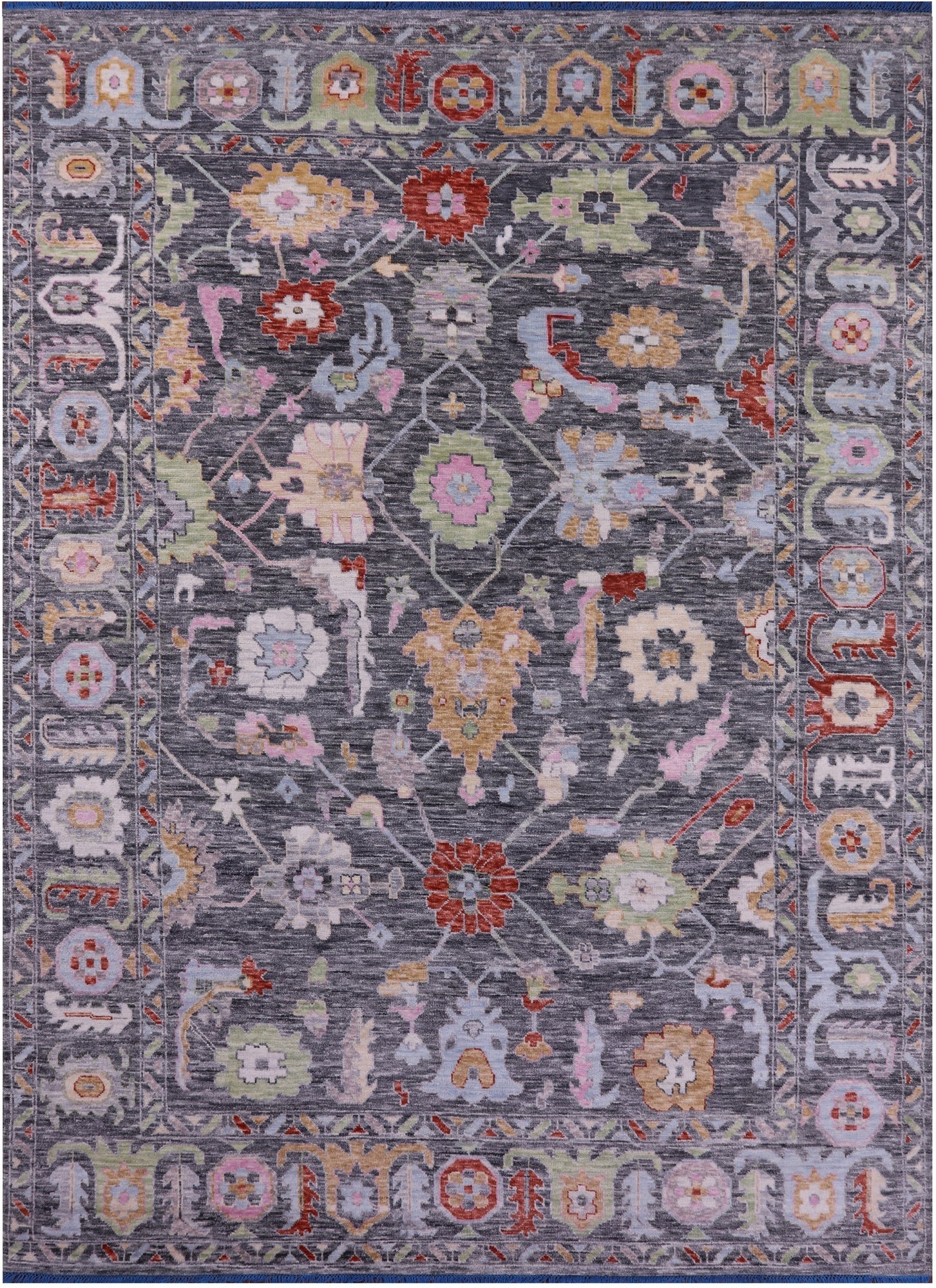 Grey Turkish Oushak Hand Knotted Wool Rug - 9' 11" X 13' 11" - Golden Nile