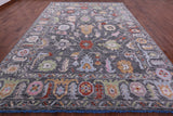 Grey Turkish Oushak Hand Knotted Wool Rug - 9' 11" X 13' 11" - Golden Nile