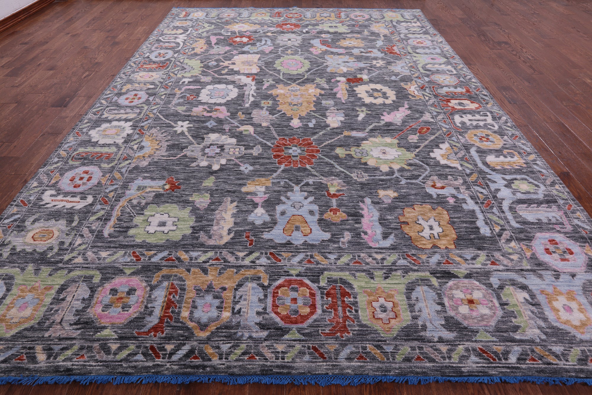 Grey Turkish Oushak Hand Knotted Wool Rug - 9' 11" X 13' 11" - Golden Nile