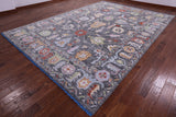 Grey Turkish Oushak Hand Knotted Wool Rug - 9' 11" X 13' 11" - Golden Nile