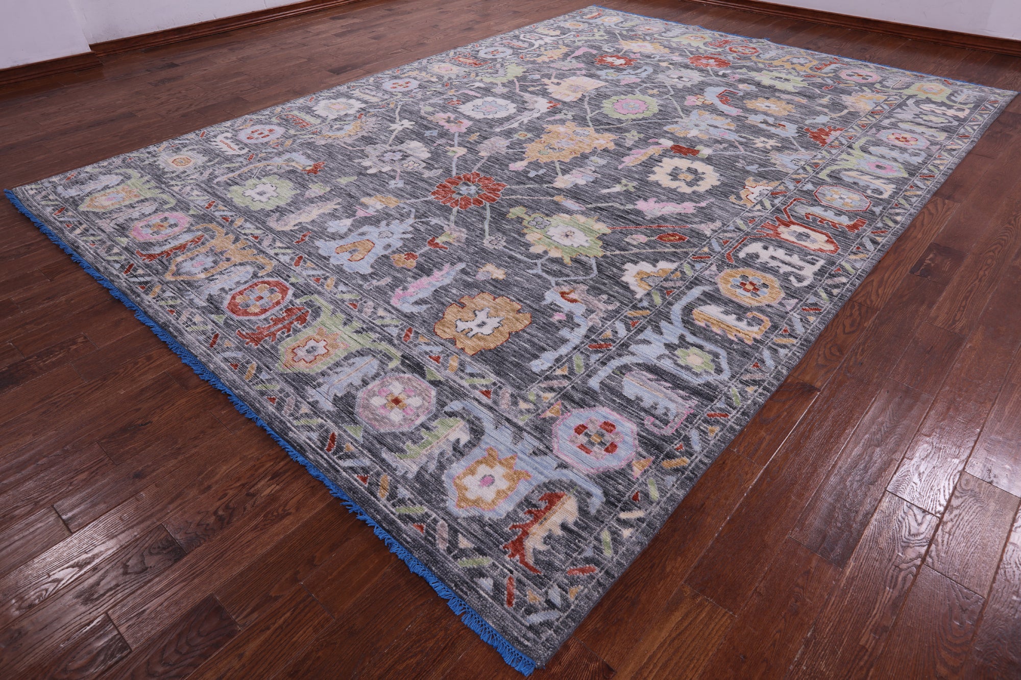 Grey Turkish Oushak Hand Knotted Wool Rug - 9' 11" X 13' 11" - Golden Nile