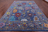 Blue Turkish Oushak Hand Knotted Wool Rug - 10' 1" X 13' 11" - Golden Nile