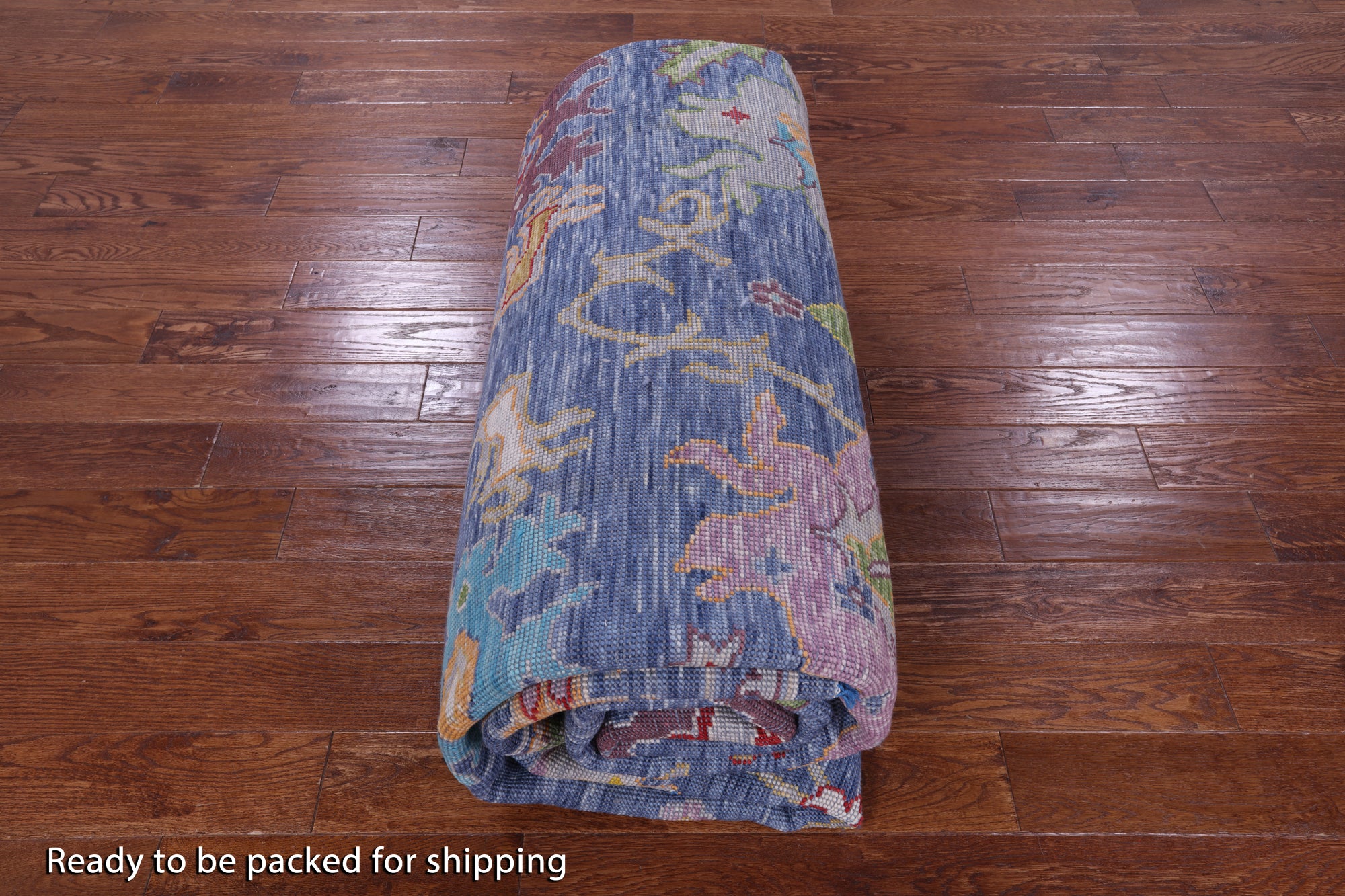 Blue Turkish Oushak Hand Knotted Wool Rug - 10' 1" X 13' 11" - Golden Nile