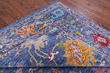 Blue Turkish Oushak Hand Knotted Wool Rug - 10' 1" X 13' 11" - Golden Nile