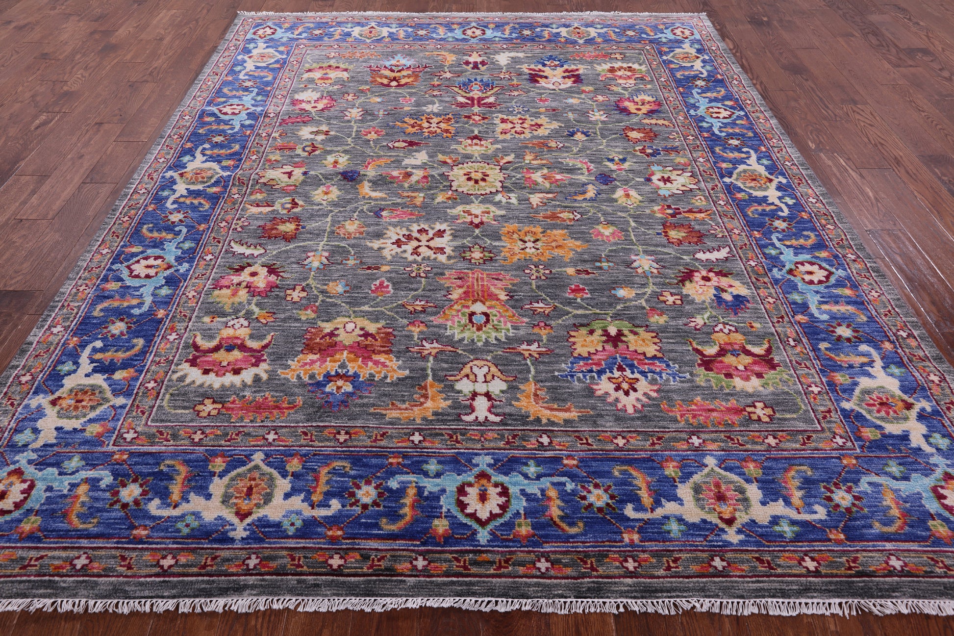 Grey Turkish Oushak Handmade Wool Rug - 8' 1" X 9' 10" - Golden Nile