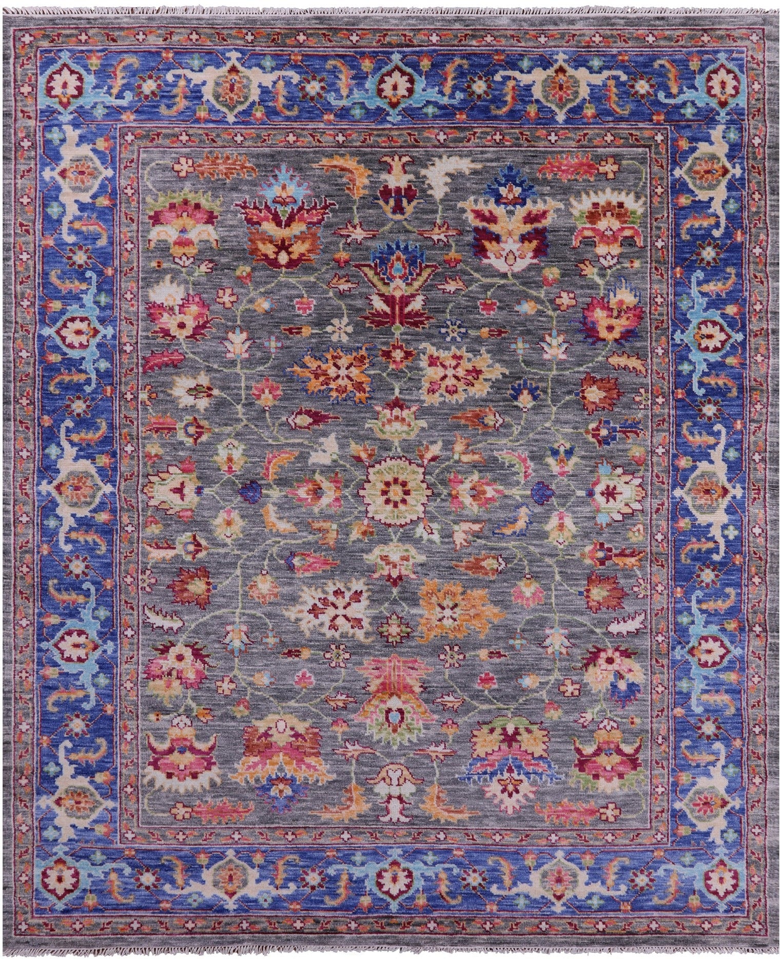 Grey Turkish Oushak Handmade Wool Rug - 8' 1" X 9' 10" - Golden Nile