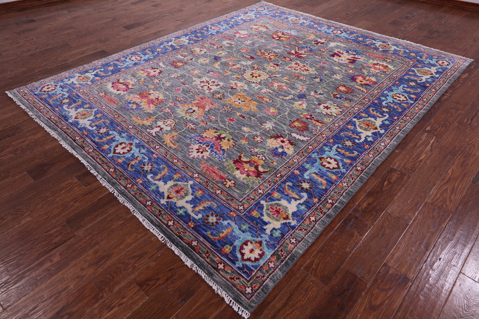 Grey Turkish Oushak Handmade Wool Rug - 8' 1" X 9' 10" - Golden Nile